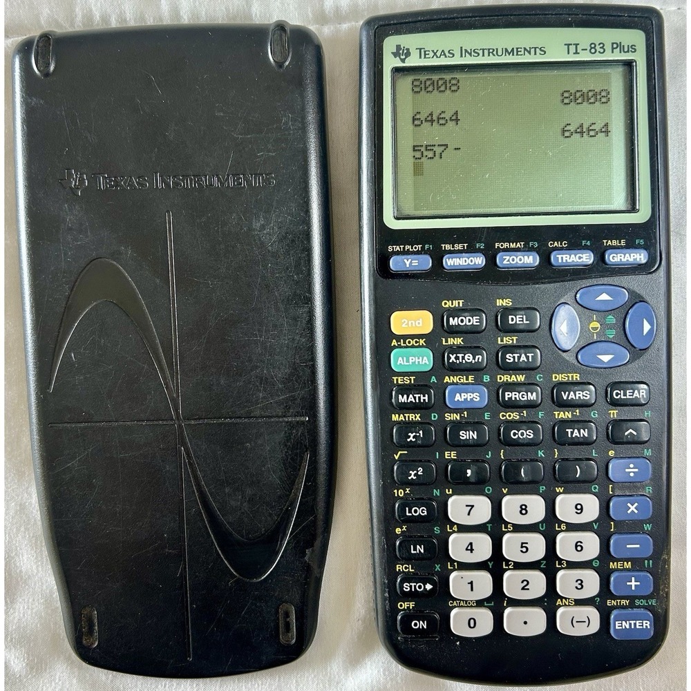 Texas Instruments TI-83 Plus Graphing Calculator Programmable LCD w/ Cover